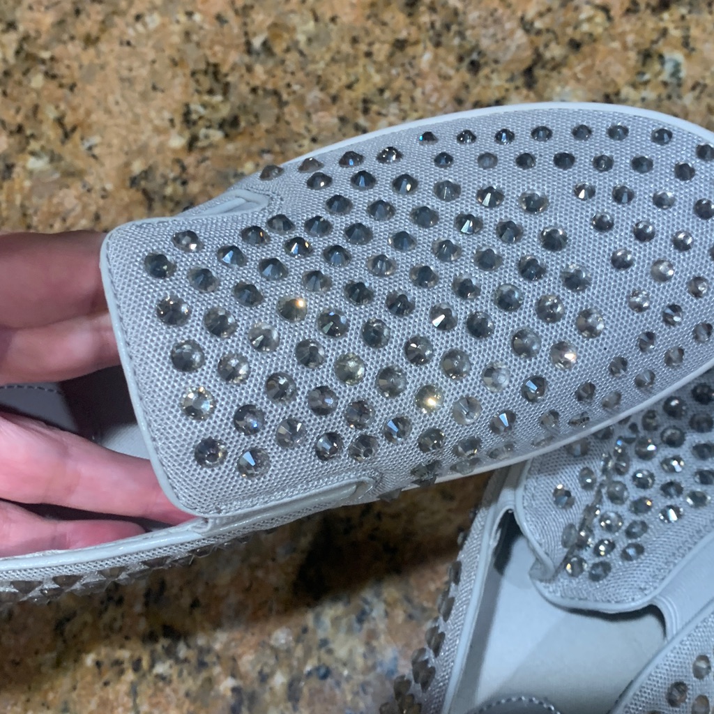 Authentic , Like New Michael Kors Silver Studded Women's Loafers Comfy Sexy, 7